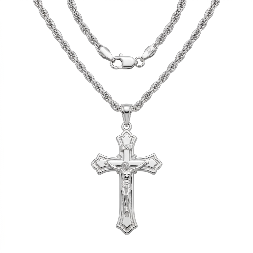 Miabella Italian Sterling Crucifix Set