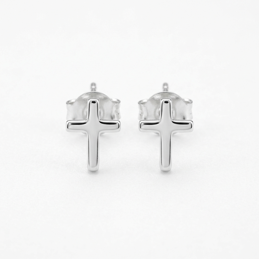 Petite Faith Cross Stud Earring