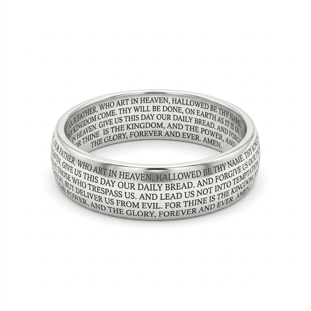 Sterling Lord's Prayer Band Ring