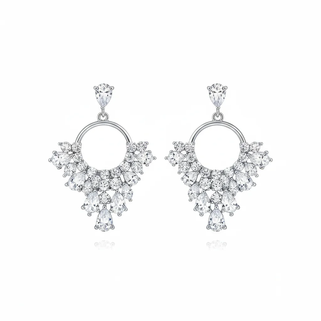 Crystal Drop Halo Earrings