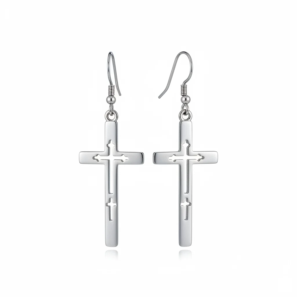 Designer Cross Drop Earrings