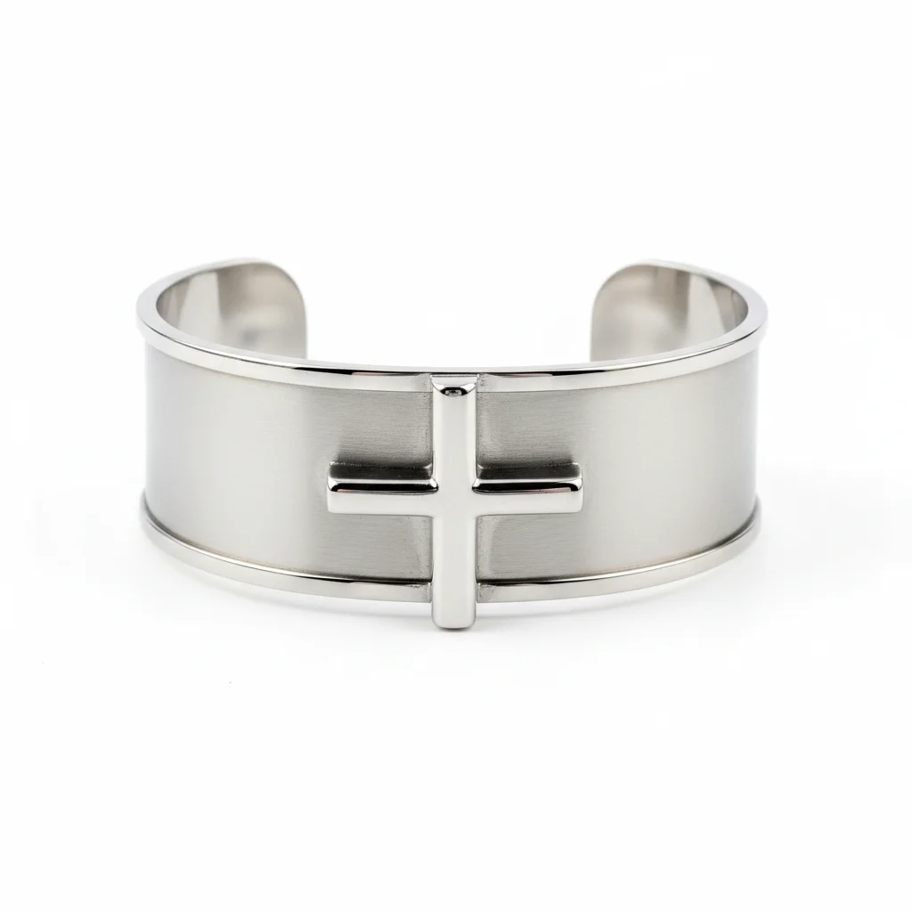 Sculpted Cross Cuff Bracelet